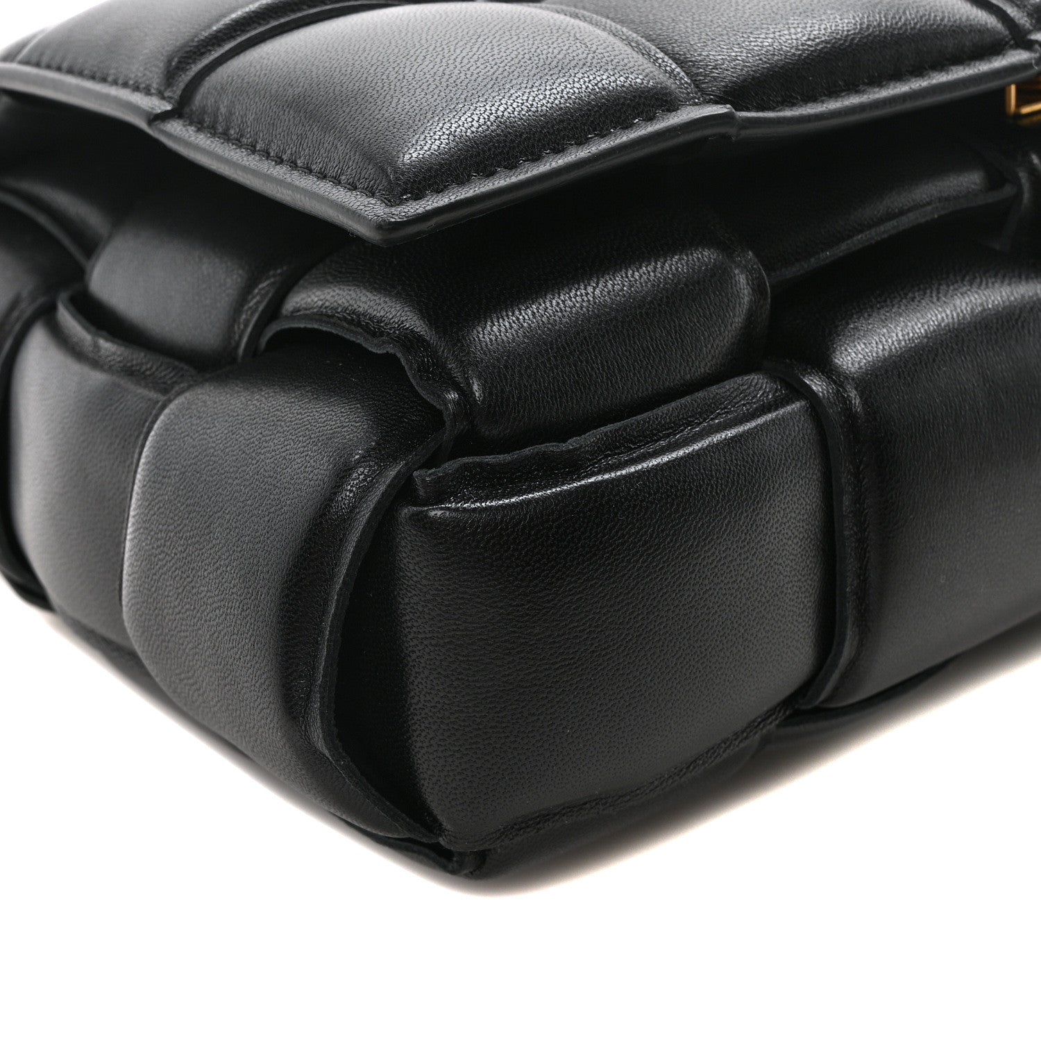Bottega Veneta Lambskin Maxi Intreccio Padded Chain Cassette Crossbody Bag Black 8 of 9