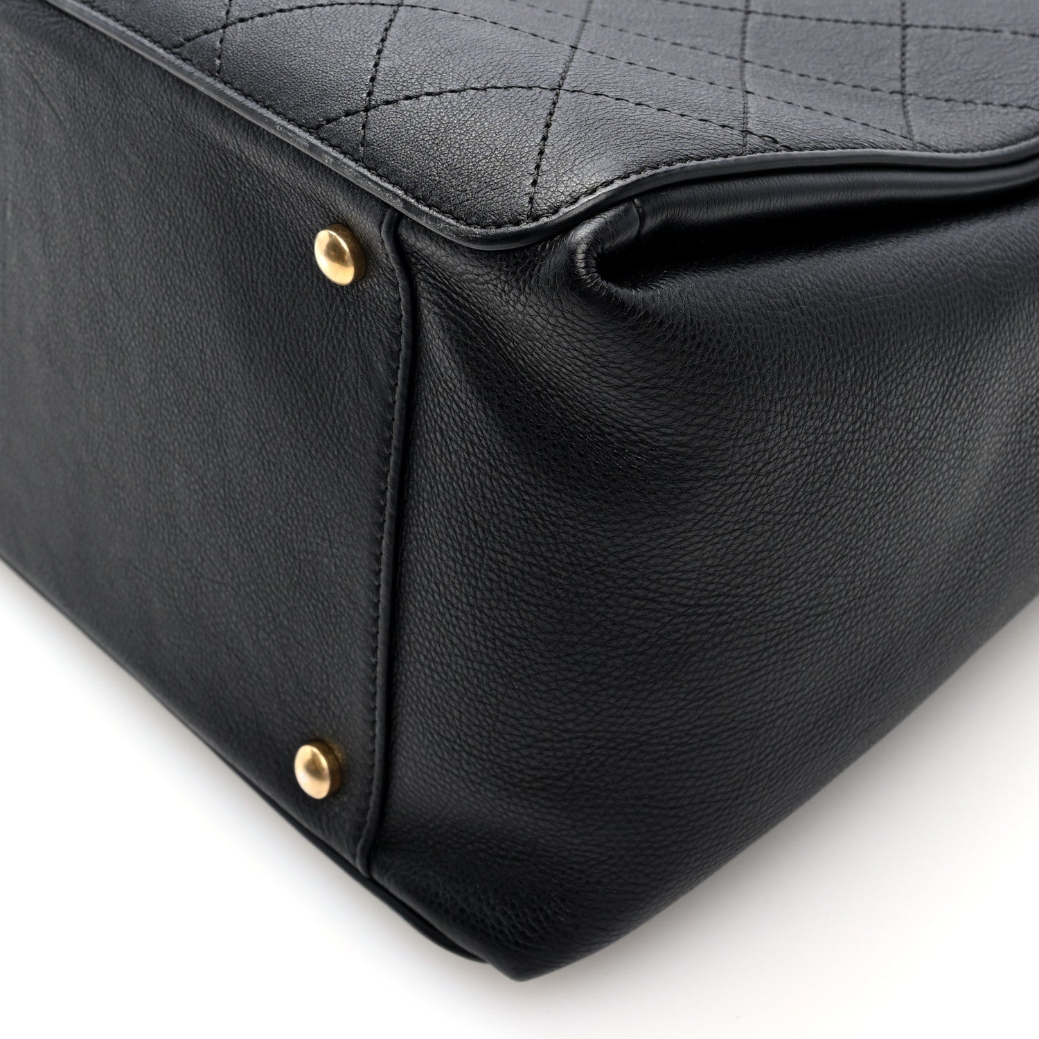 Chanel Calfskin Stitched Large Straight Lines Shopping Tote Black 11 of 11