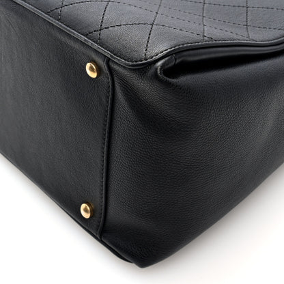 Chanel Calfskin Stitched Large Straight Lines Shopping Tote Black 11 of 11