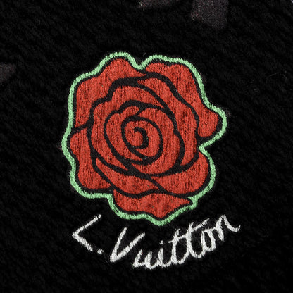 Louis Vuitton Wool Silk Stories Logomania Scarf Black 4 of 4