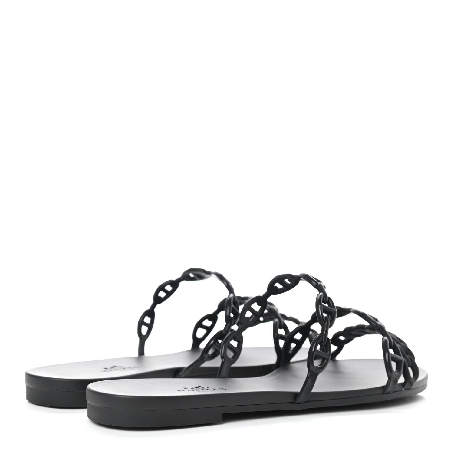 Hermes TPU Rivage Sandals 37 Black 4 of 7