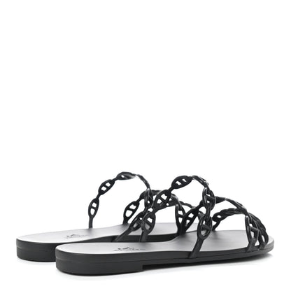 Hermes TPU Rivage Sandals 37 Black 4 of 7