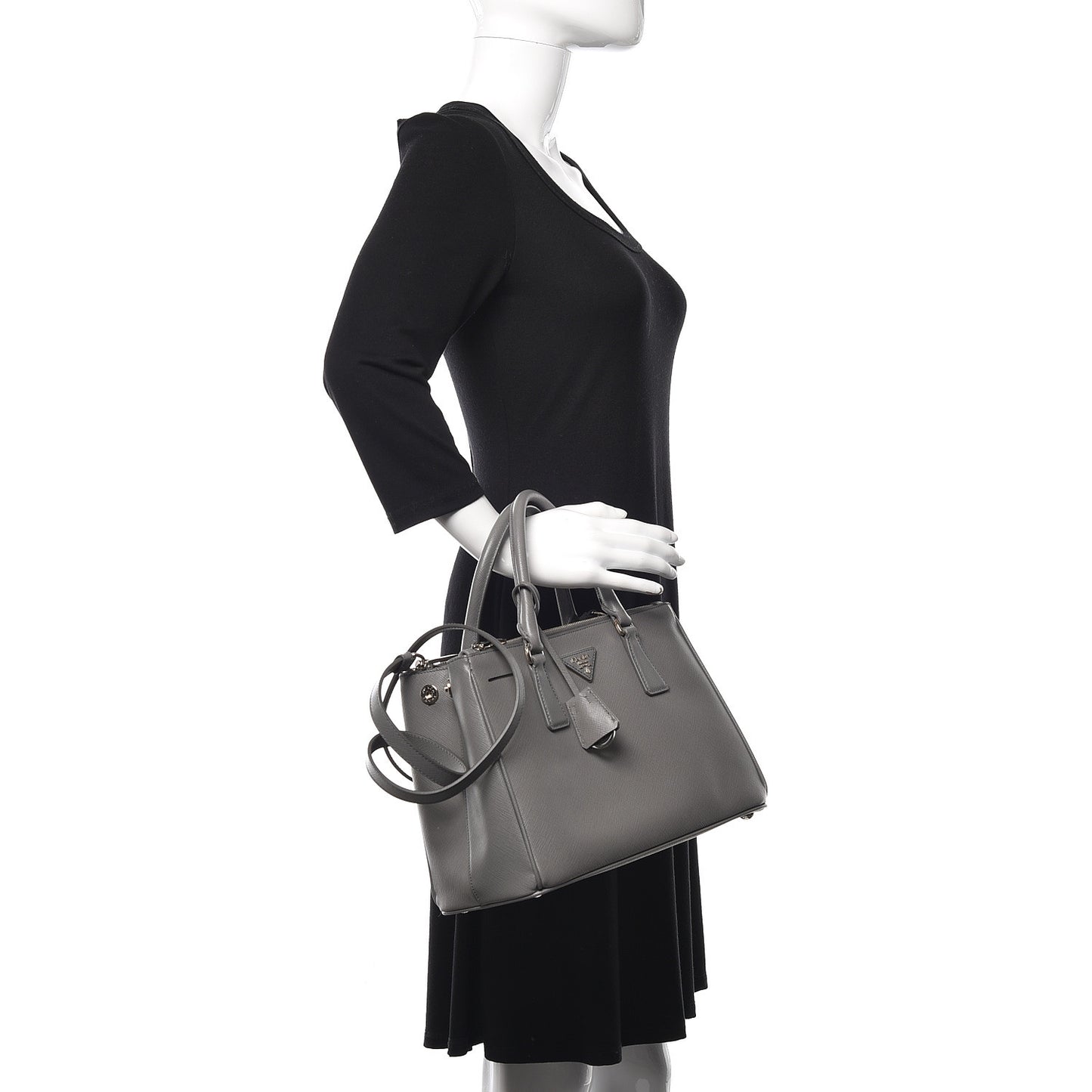 Saffiano Small Galleria Double Zip Tote Marmo