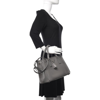 Prada Saffiano Small Galleria Double Zip Tote Marmo 3 of 13