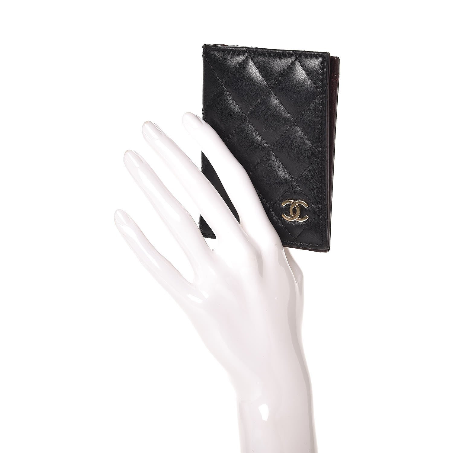 Chanel Lambskin Quilted Card Holder Wallet Black 2 of 9