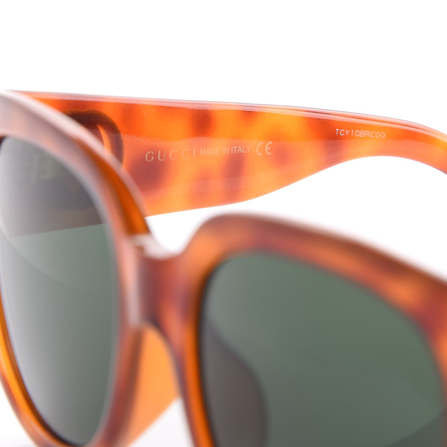 Gucci Acetate Square Frame Sunglasses GG0142SA Tortoise 6 of 7