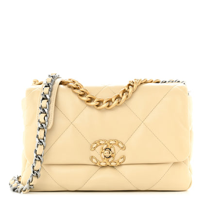 Chanel Lambskin Quilted Medium Chanel 19 Flap Beige 1 of 11