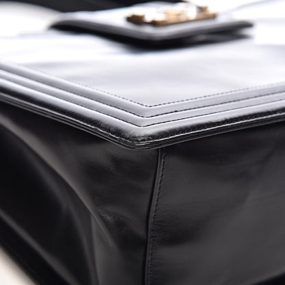 Chanel Glazed Calfskin Boy Tote Black 12 of 17