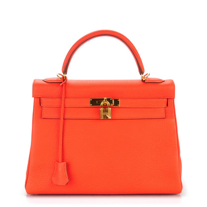 Hermes Togo Kelly Retourne 32 Capucine 1 of 28