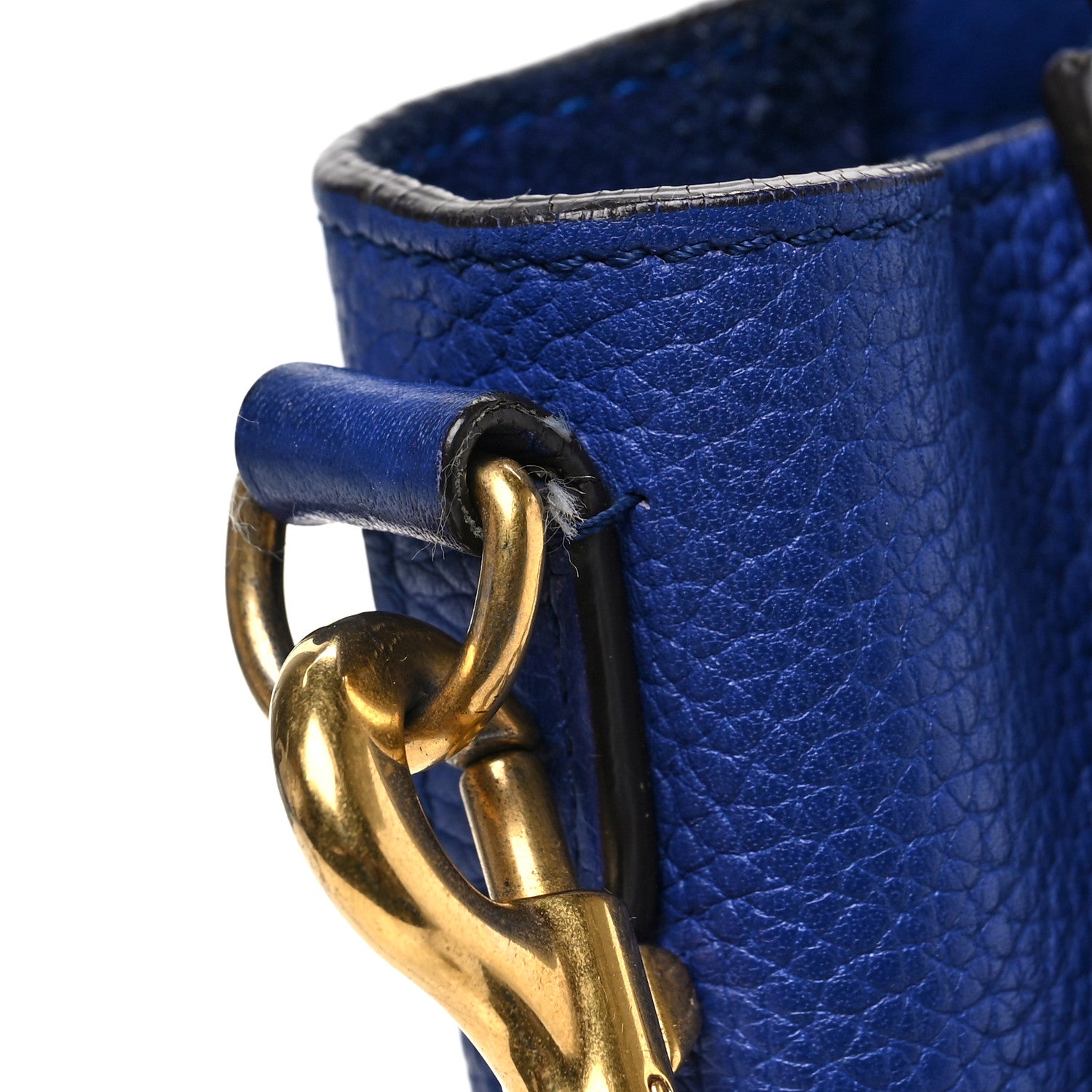 Celine Drummed Calfskin Nano Luggage Indigo 9 of 9
