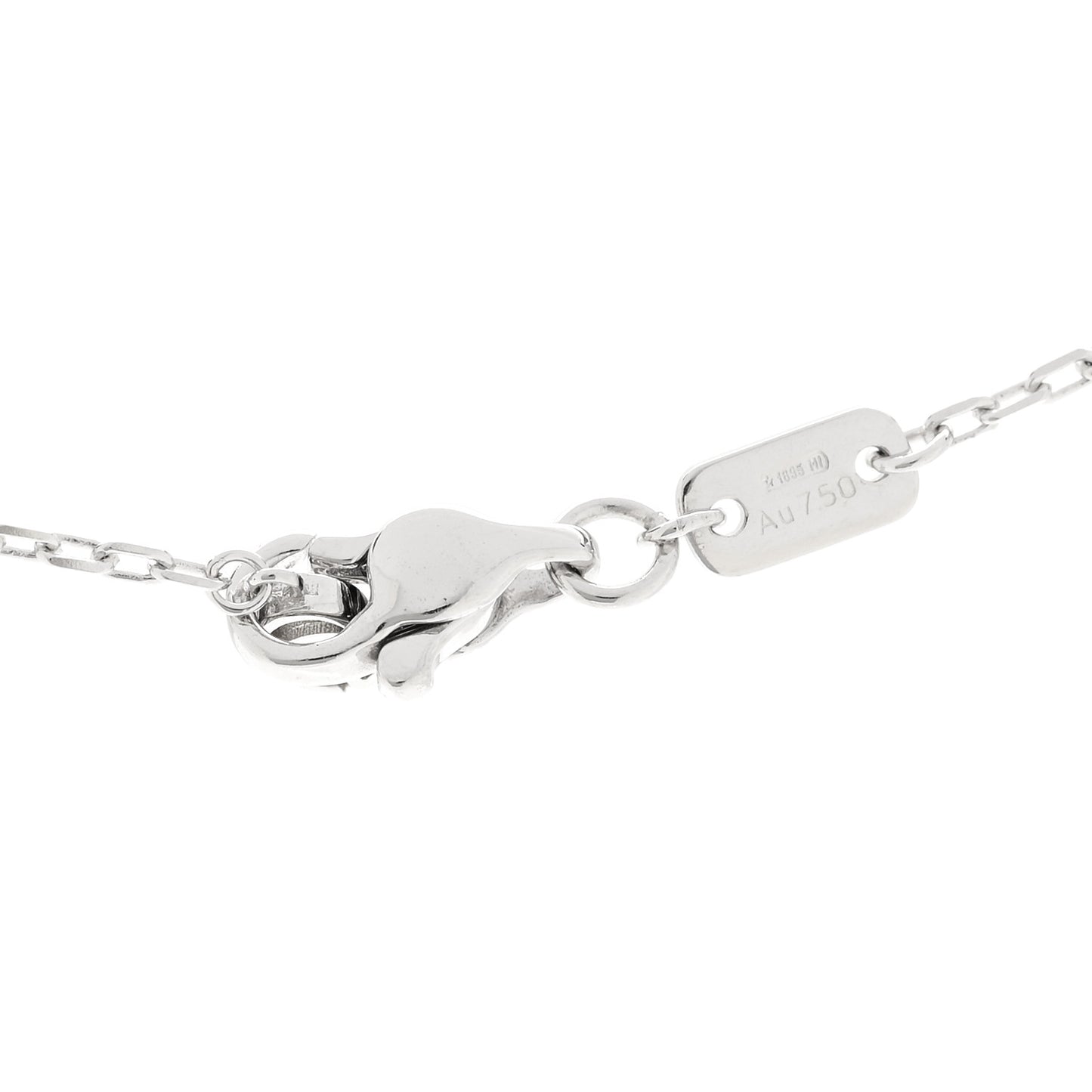 18K White Gold Diamond Running GG Pendant Necklace