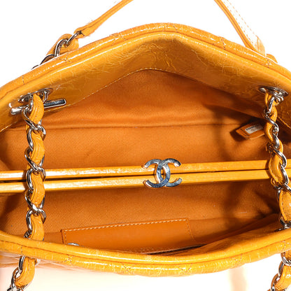 Chanel Glazed Calfskin Small Just Mademoiselle Bowling Bag Dark Orange 5 of 7