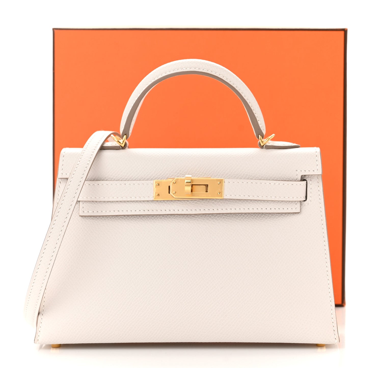 Epsom Mini Kelly Sellier 20 Gris Pale