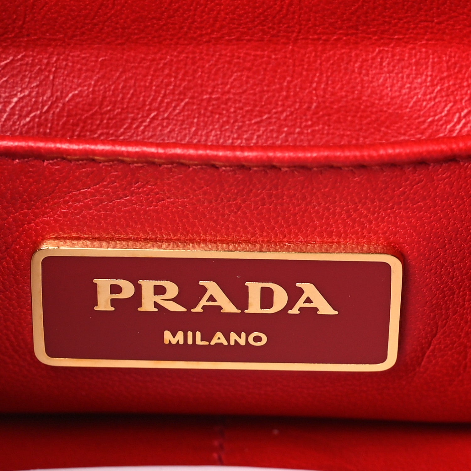 Prada City Calfskin Fringe Clutch Rosso 6 of 8