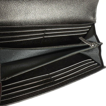 Chanel Calfskin Quilted Diamond CC Large Gusset Flap Wallet Dark Silver 6 of 9