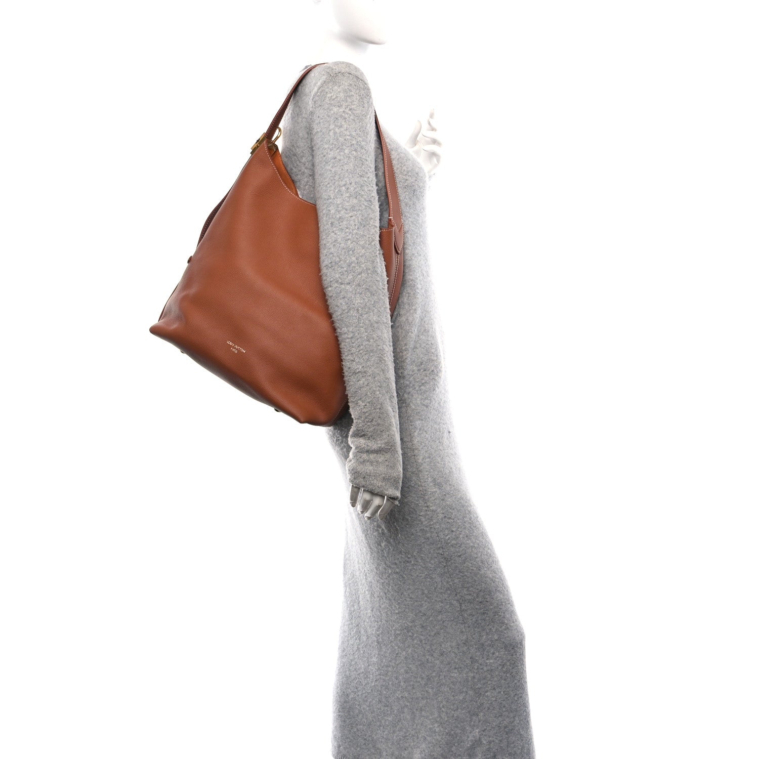 Louis Vuitton Grained Calfskin Low Key Hobo MM Cognac 3 of 13
