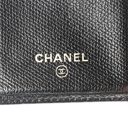 Chanel Grained Calfskin CC Button Yen Wallet Black 6 of 8