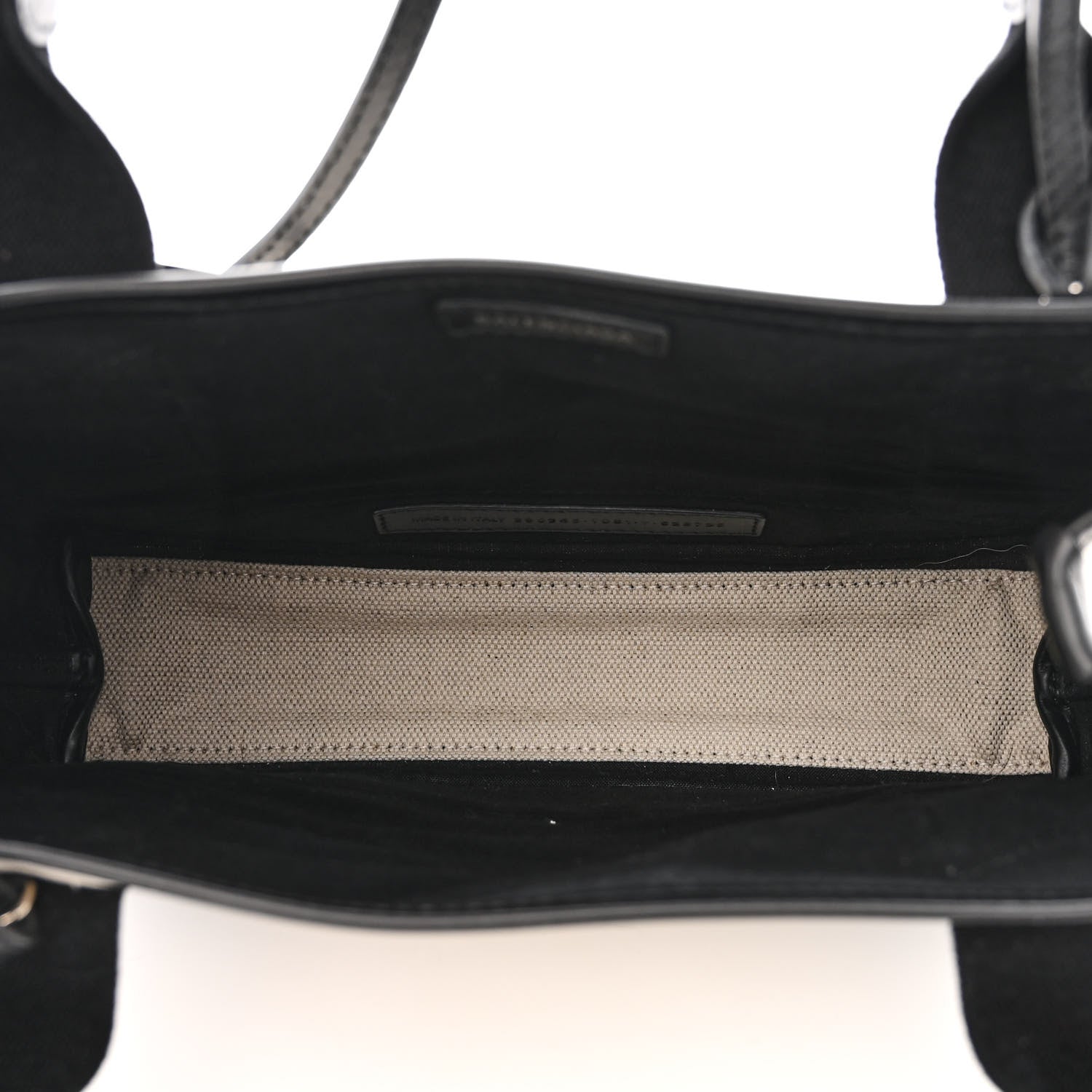 Balenciaga Cotton Canvas Calfskin Navy Cabas XS Natural Black 6 of 13