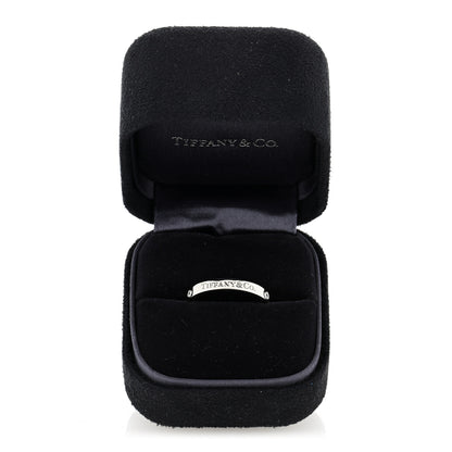 Tiffany Platinum Diamond Logo Band Ring 58 8.25 5 of 5