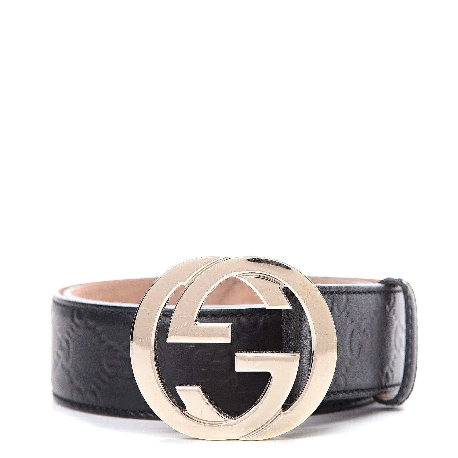 Gucci Guccissima Signature Interlocking G 40mm Belt 85 34 Black 1 of 8