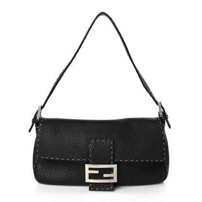 Fendi Calfskin Romano Selleria Baguette Black 1 of 9