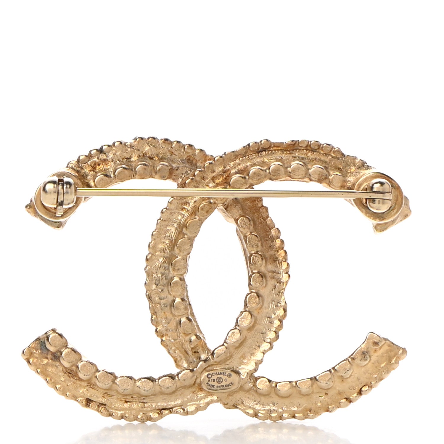 Chanel Crystal Pearl CC Brooch Light Gold Blue 3 of 6