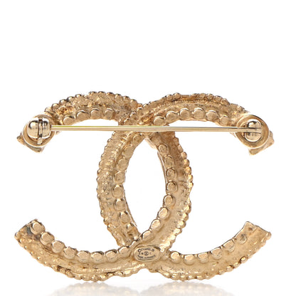 Chanel Crystal Pearl CC Brooch Light Gold Blue 3 of 6