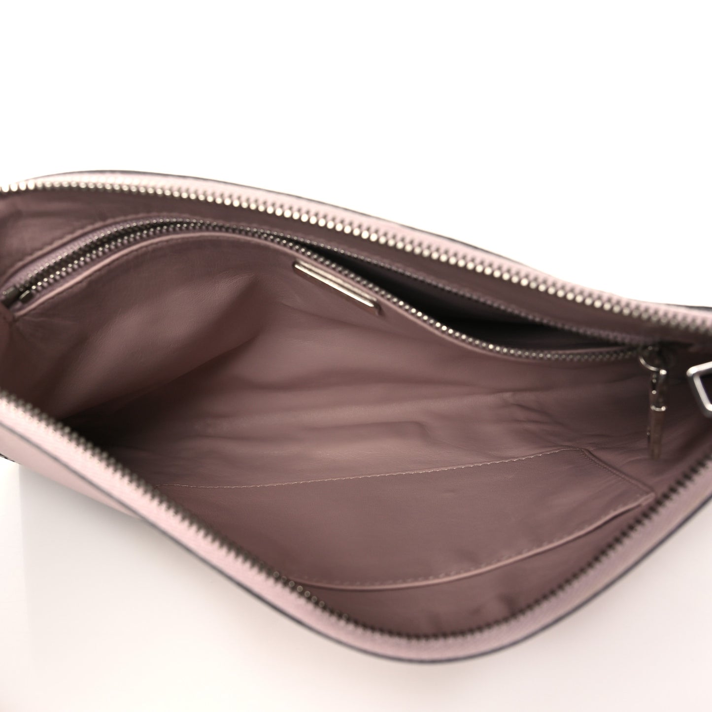 Metallic Saffiano Hand Strap Clutch Pink Silver