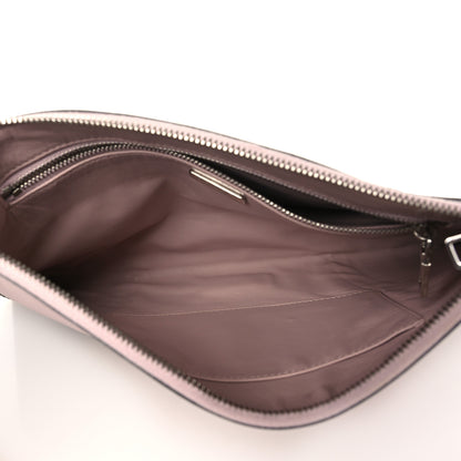 Prada Metallic Saffiano Hand Strap Clutch Pink Silver 5 of 6