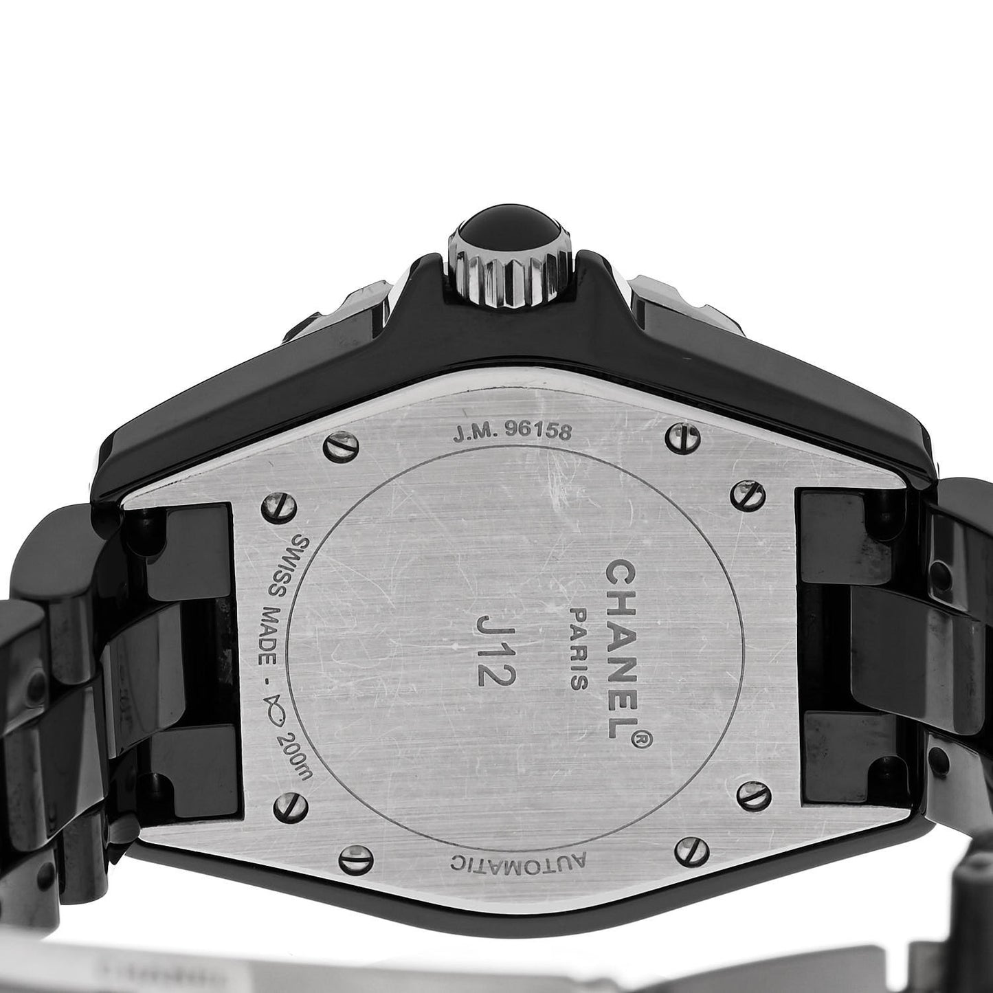 Stainless Steel Ceramic Diamond Bezel 38mm J12 Automatic Watch Black