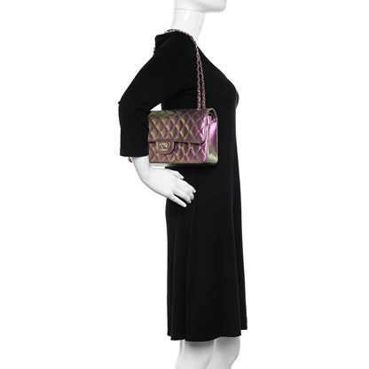 Chanel Iridescent Lambskin Quilted Medium Double Flap Purple 2 of 10
