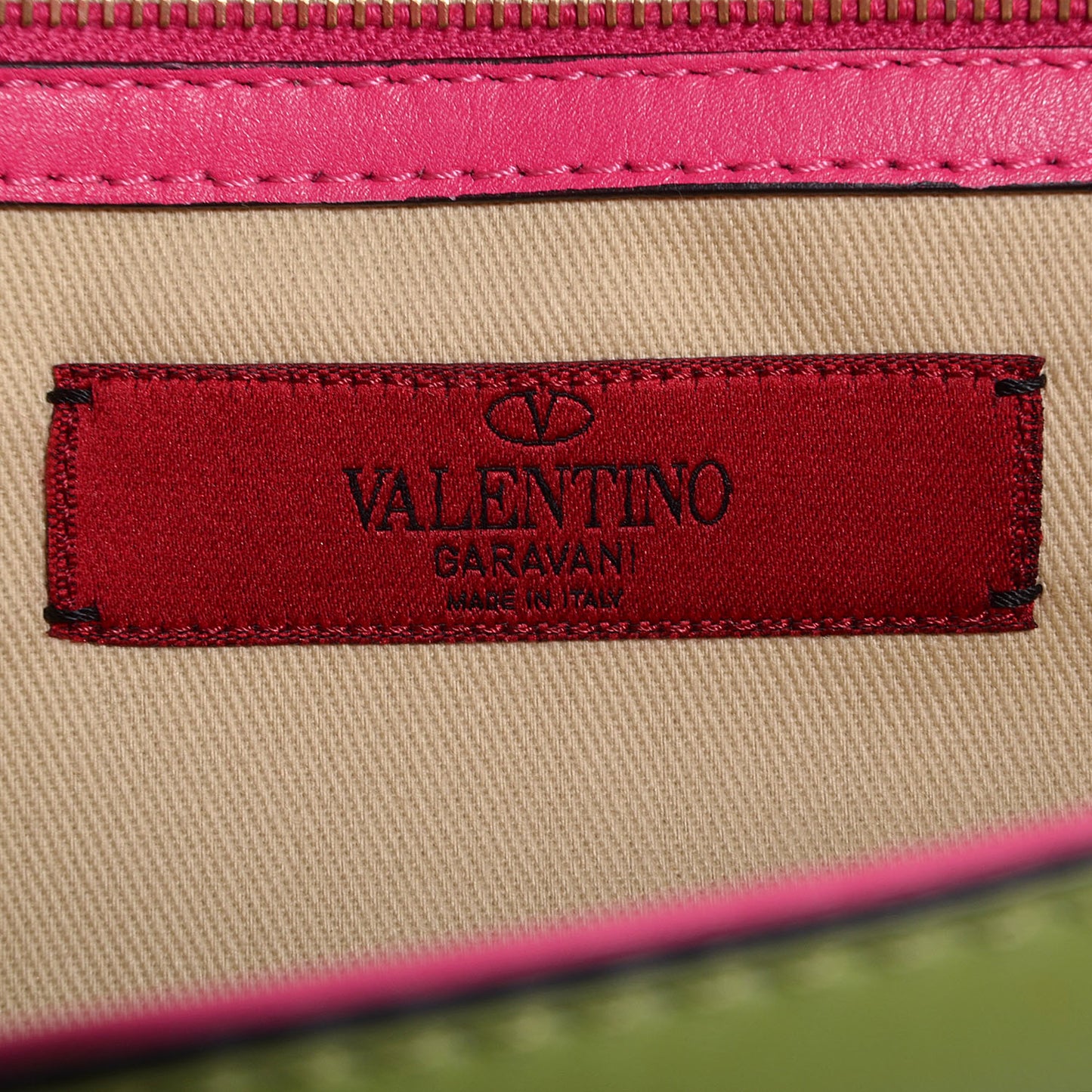 Vitello Tri-Color Large Glam Lock Rockstud Flap Pop Gardenia Pop Apple Pop Fuxia