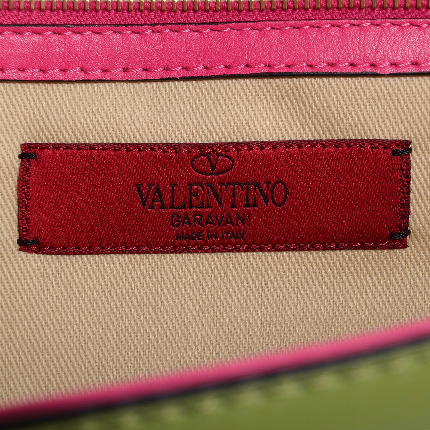 Valentino Garavani Vitello Tri-Color Large Glam Lock Rockstud Flap Pop Gardenia Pop Apple Pop Fuxia 6 of 8