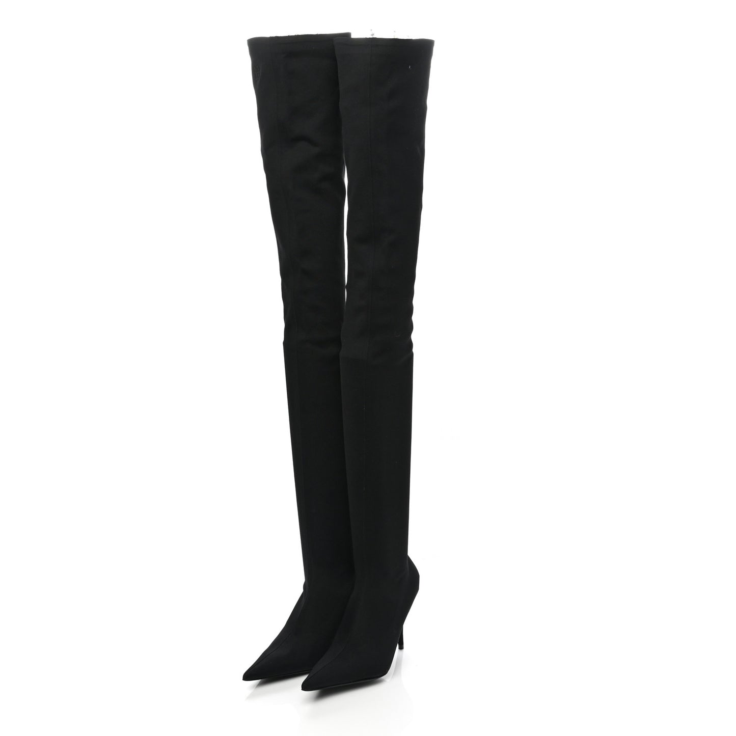 Spandex Pointed Toe Knife Thigh High Boots 35 Black
