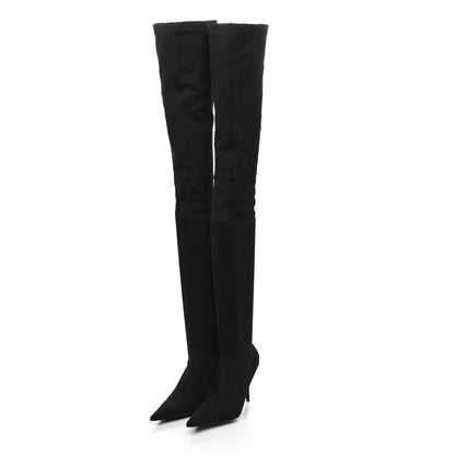 Balenciaga Spandex Pointed Toe Knife Thigh High Boots 35 Black 3 of 7