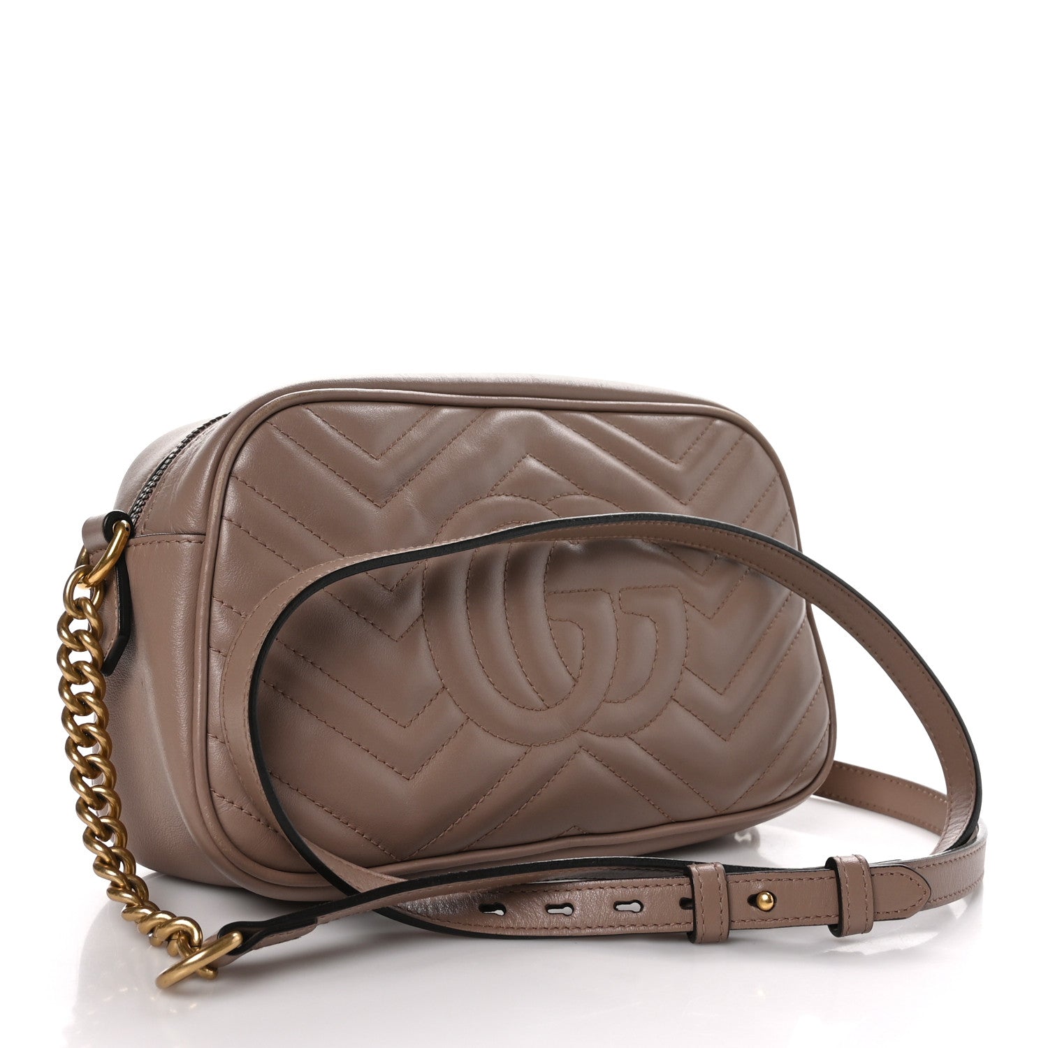 Gucci Calfskin Matelasse Small GG Marmont Chain Shoulder Bag Porcelain Rose 3 of 9