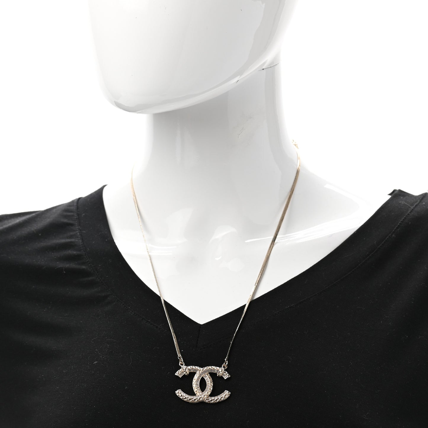 Crystal CC Chain Necklace Gold