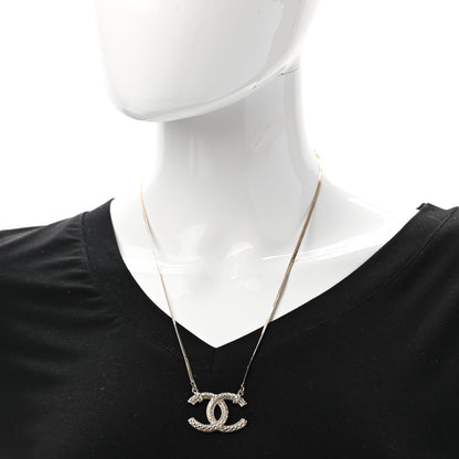 Chanel Crystal CC Chain Necklace Gold 2 of 7