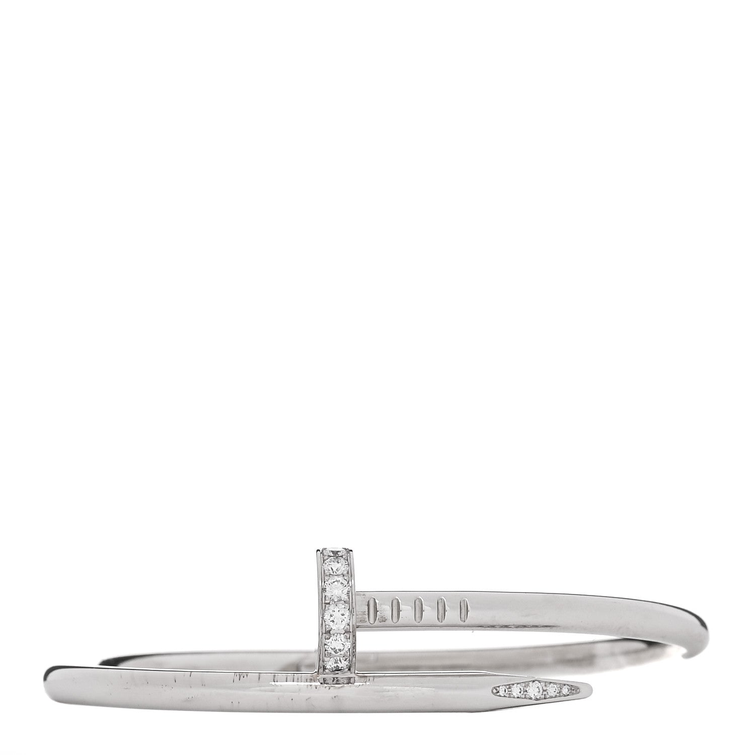 Cartier 18K White Gold Diamond Juste Un Clou Bracelet 15 1 of 5