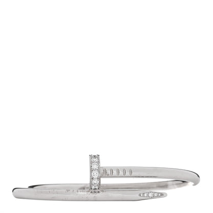 Cartier 18K White Gold Diamond Juste Un Clou Bracelet 15 1 of 5
