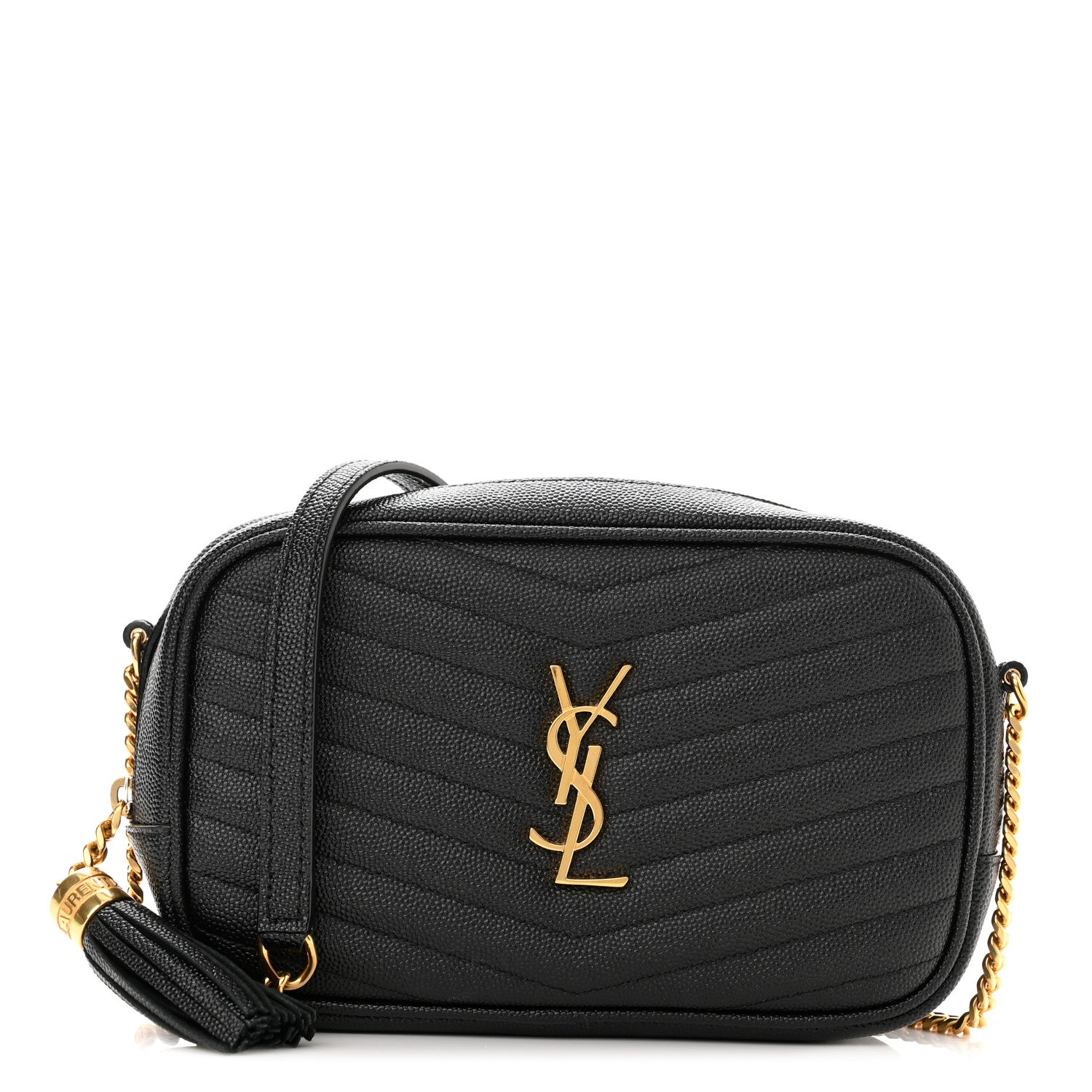 Saint Laurent Grain De Poudre Matelasse Monogram Mini Lou Camera Bag Black 1 of 11