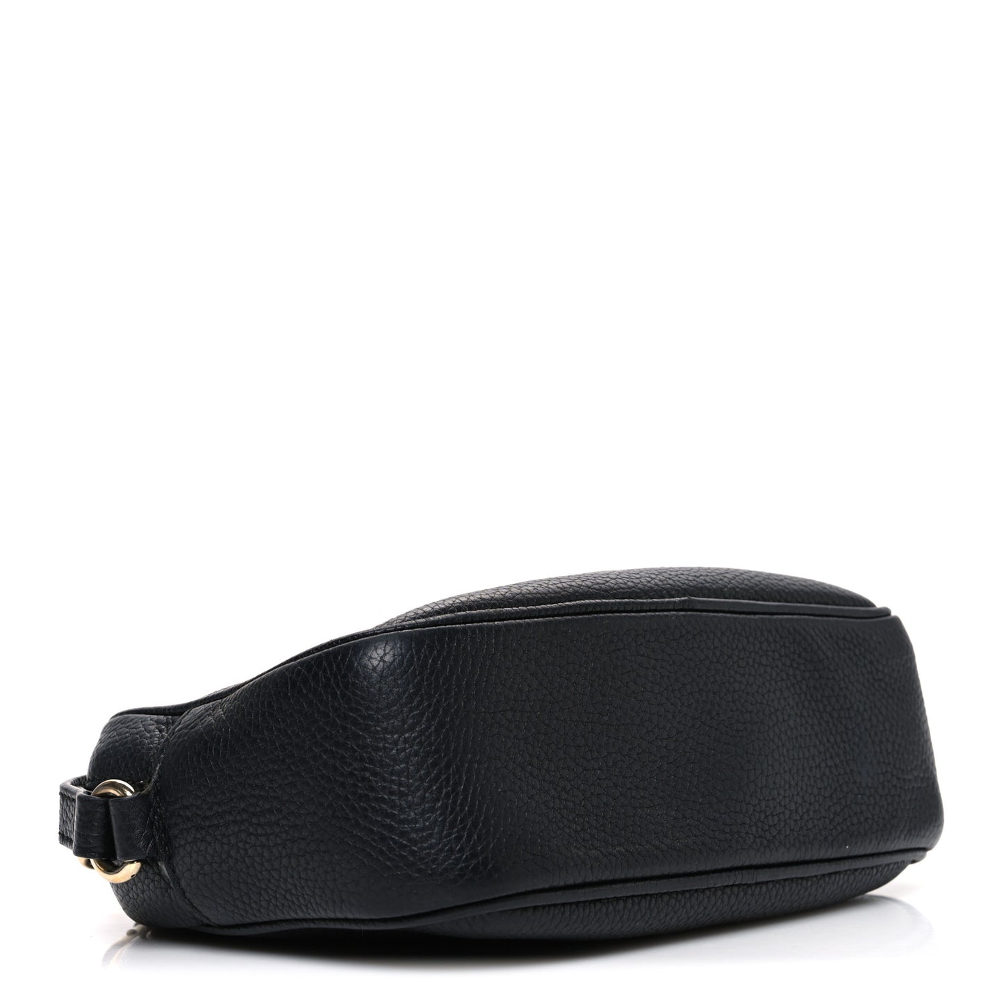 Pebbled Calfskin Small Soho Disco Bag Black