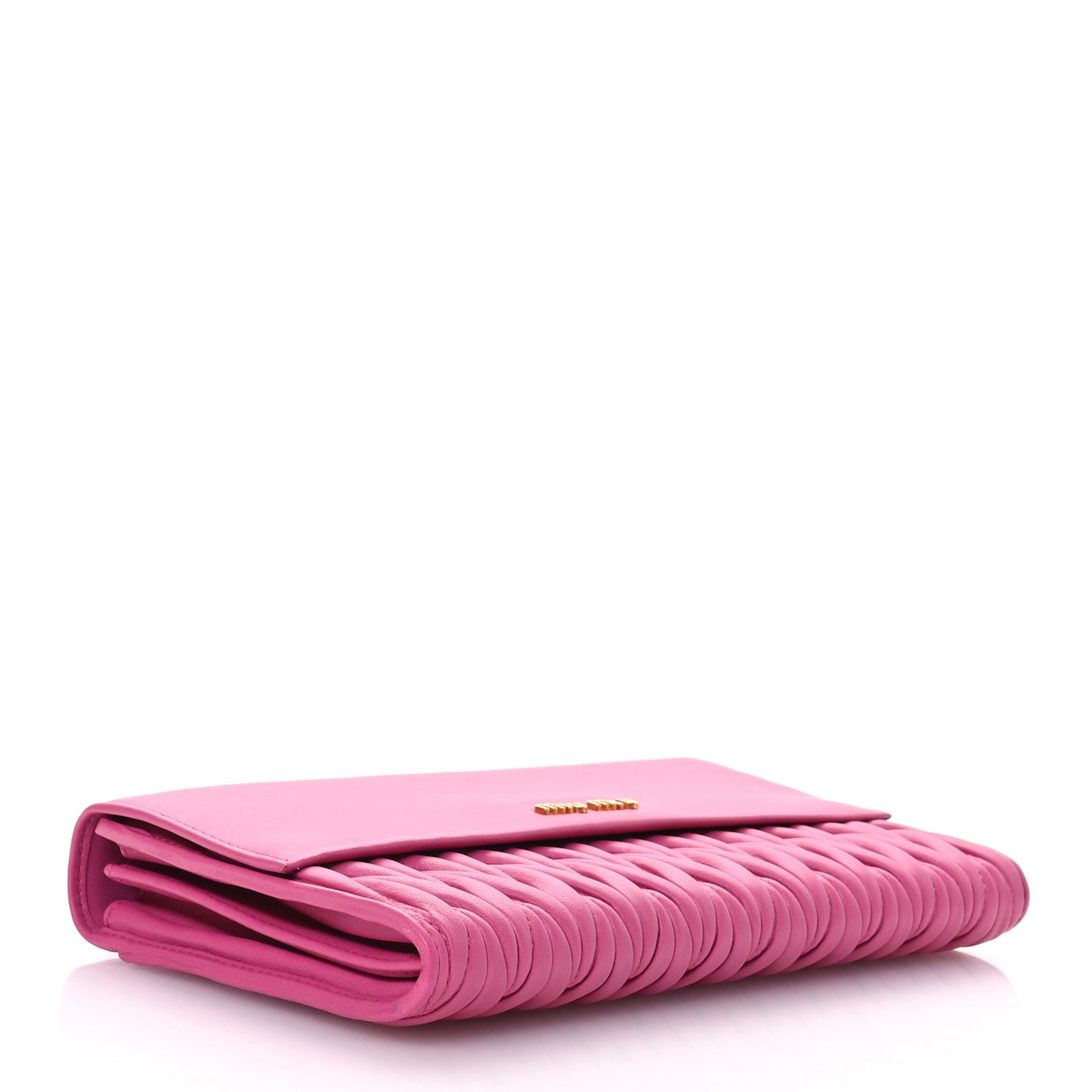 Nappa Matelasse Flap Clutch Fuxia