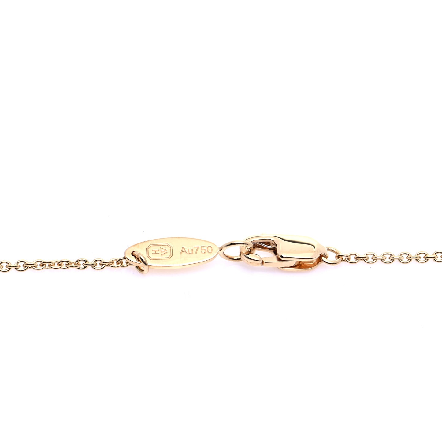 18K Yellow Gold Diamond HW Logo Pendant Necklace