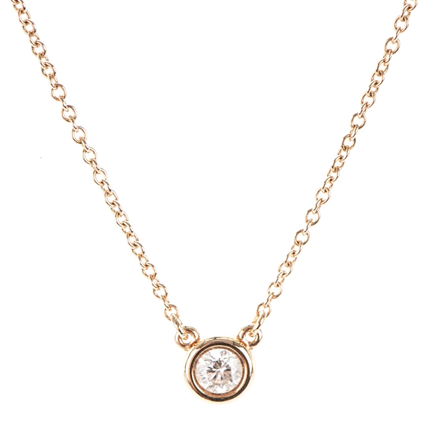 18K Yellow Gold Diamond .24ct Elsa Peretti Diamonds by the Yard Pendant Necklace