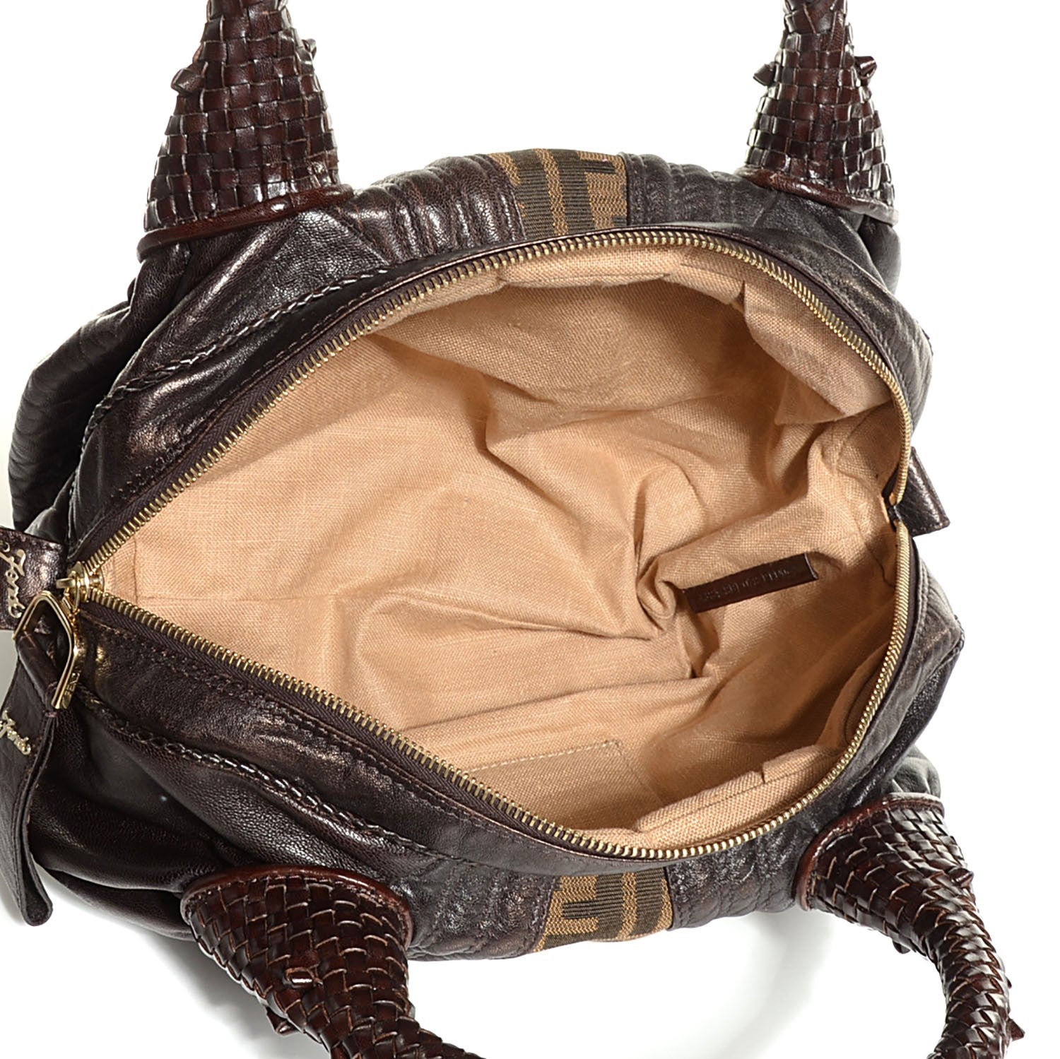 Fendi Zucca Nappa Nuvolata Vitello Tortuga Spy Bowler Tobacco Moro 5 of 10