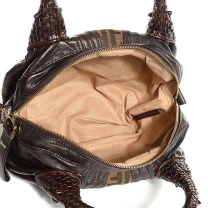 Fendi Zucca Nappa Nuvolata Vitello Tortuga Spy Bowler Tobacco Moro 5 of 10