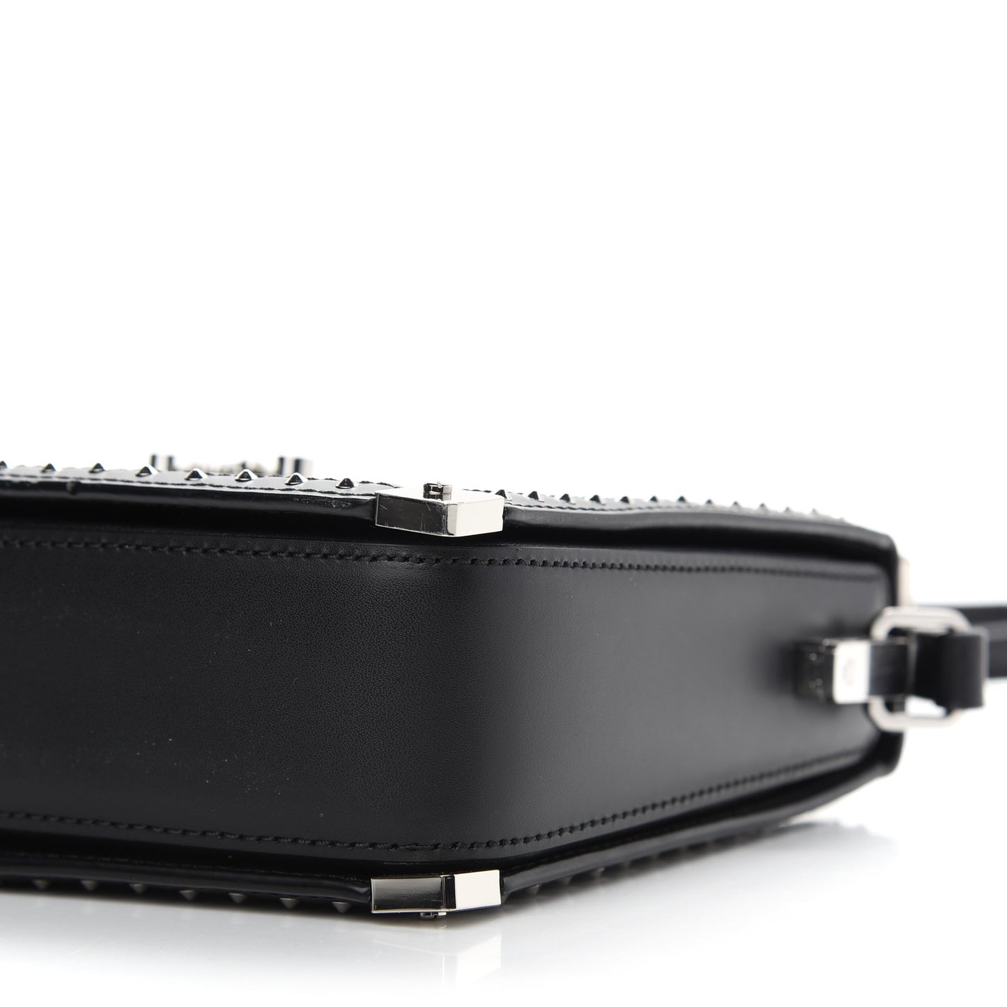 Calfskin Polke Stud Rombi Mini Mitte Crossbody White Black