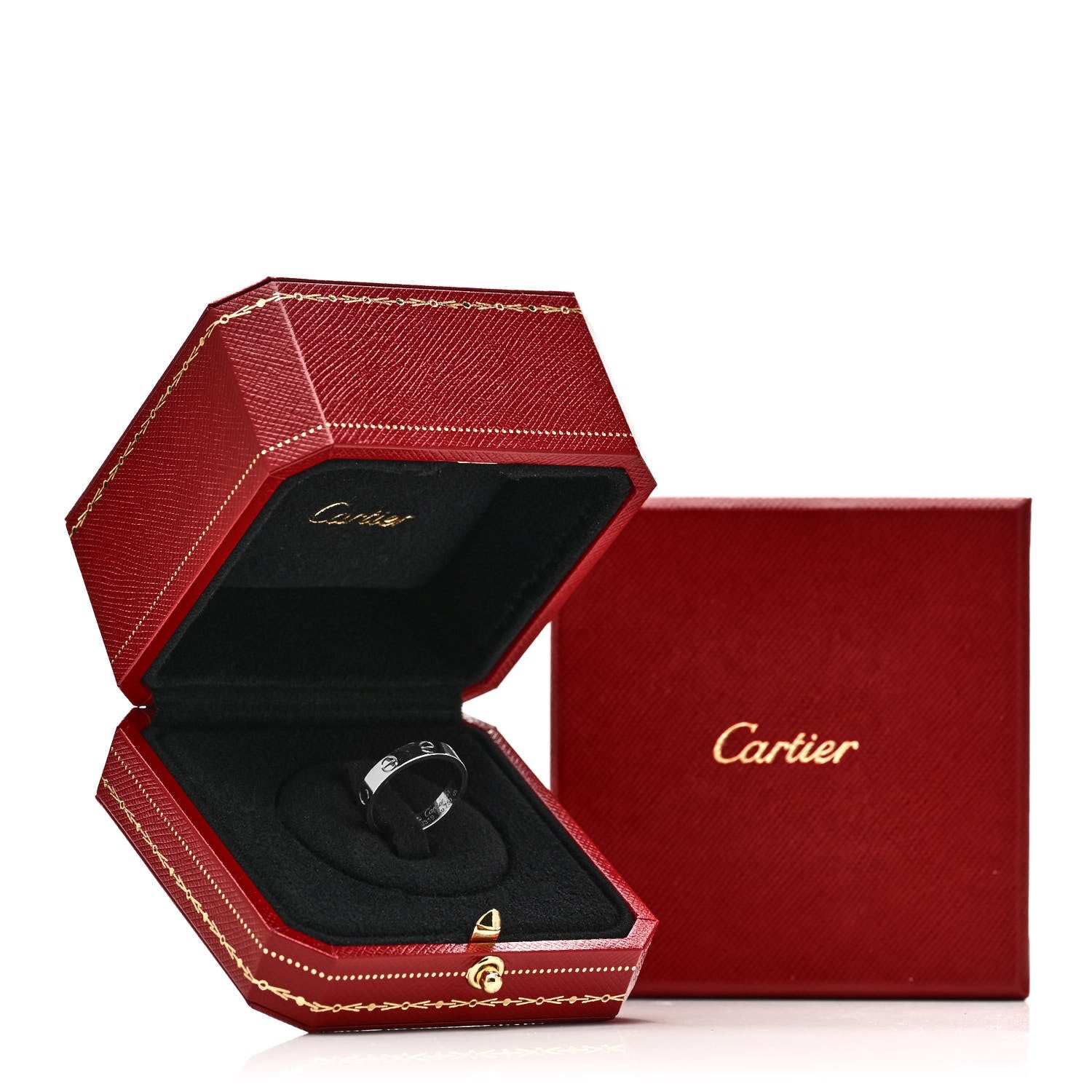 Cartier 18K White Gold 3.5mm LOVE Wedding Band Ring 51 5.75 5 of 5