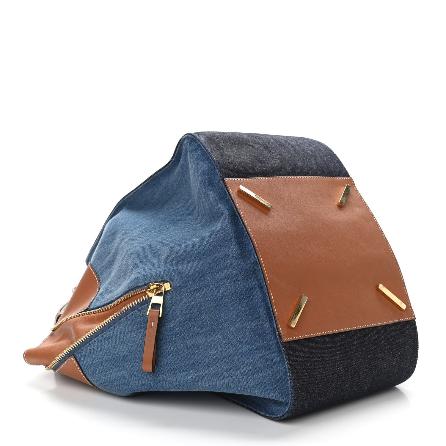 Loewe Calfskin Denim Medium Hammock Shoulder Bag Multitone Tan 5 of 11